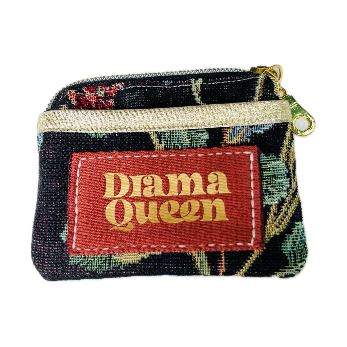 Porte-monnaie/porte-cartes en canevas "Drama Queen"