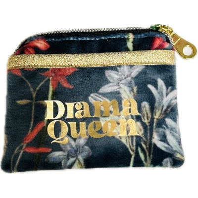 Porte-monnaie/porte-cartes en velours "Drama Queen"