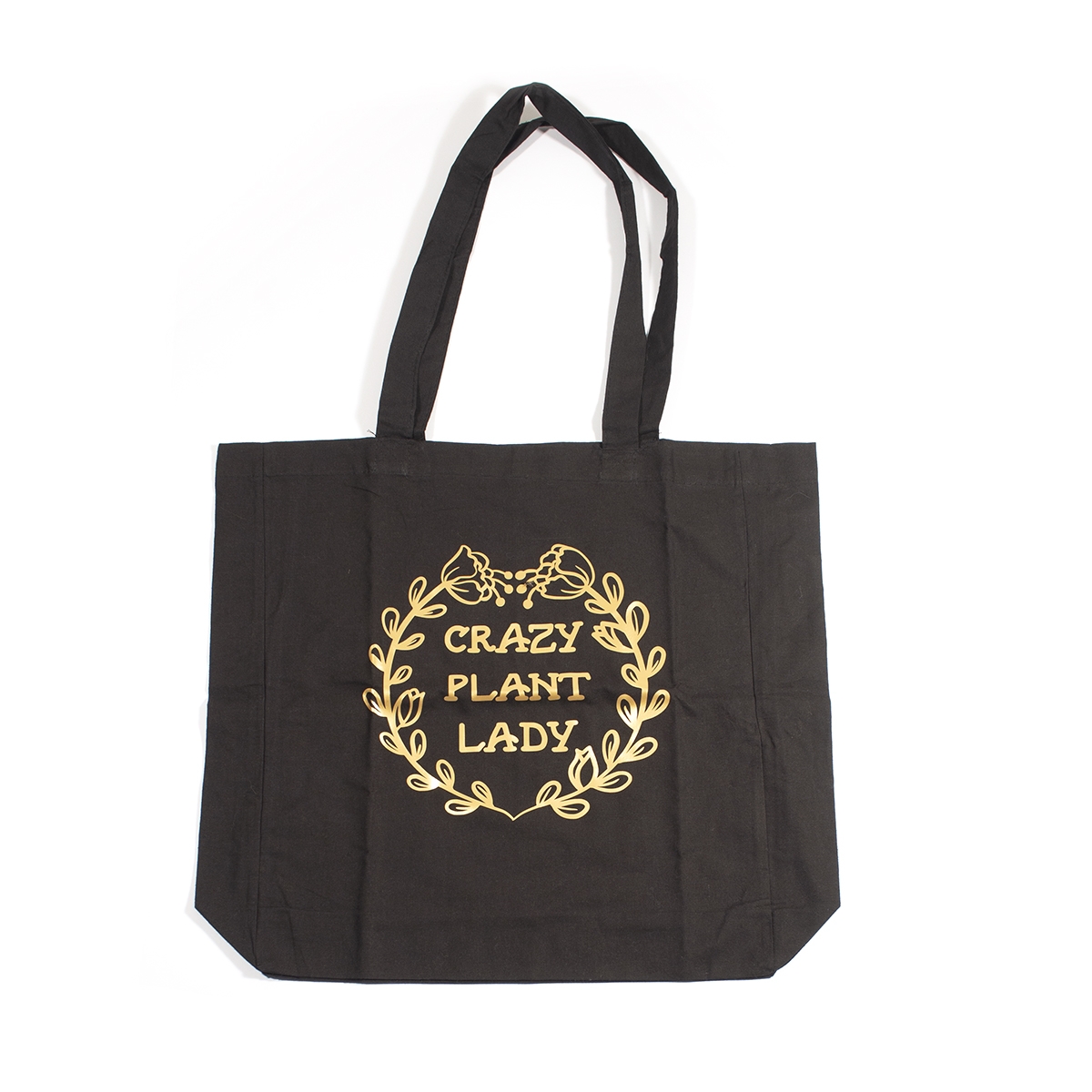 Tote-bag noir "Crazy Plant Lady"