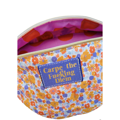 Sac banane matelassé petites fleurs "Carpe The Fucking Diem"