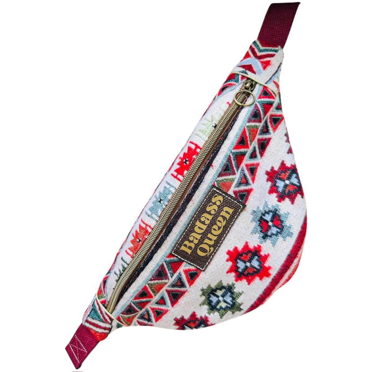 Sac banane en  canevas Amérindien "Badass Queen"