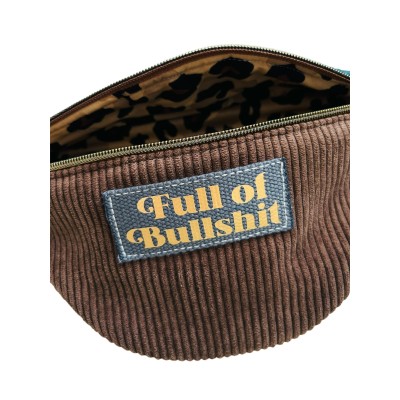 Sac banane en velours côtelé "Full Of Bullshit"