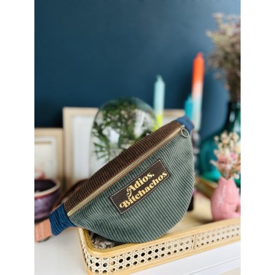 Sac banane en velours côtelé "Adios Bitchachos"