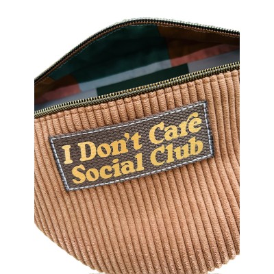 Sac banane en velours côtelé "I Don't Care Social Club"