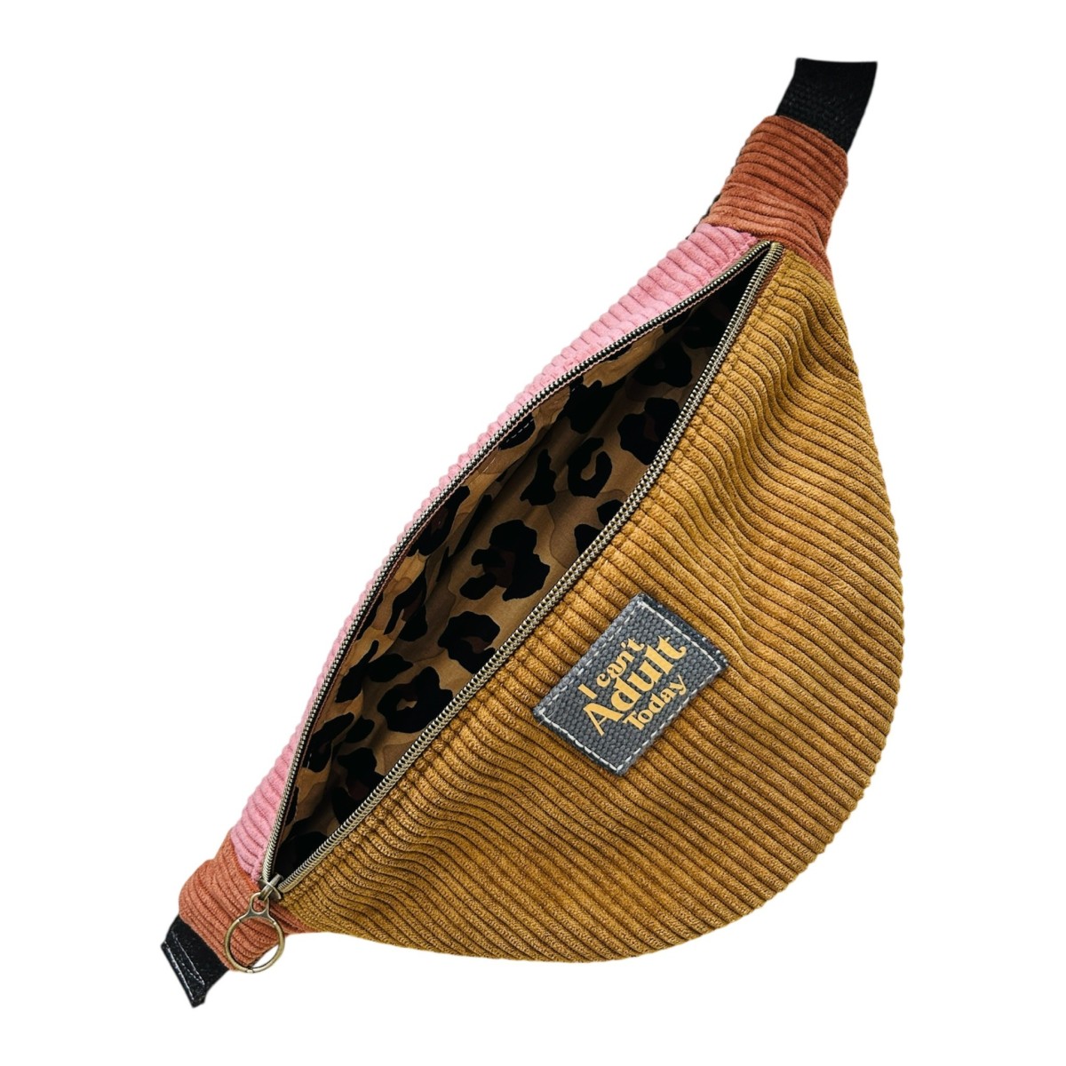 Sac banane en velours côtelé "I Can't Adult Today"