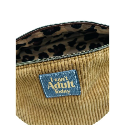 Sac banane en velours côtelé "I Can't Adult Today"