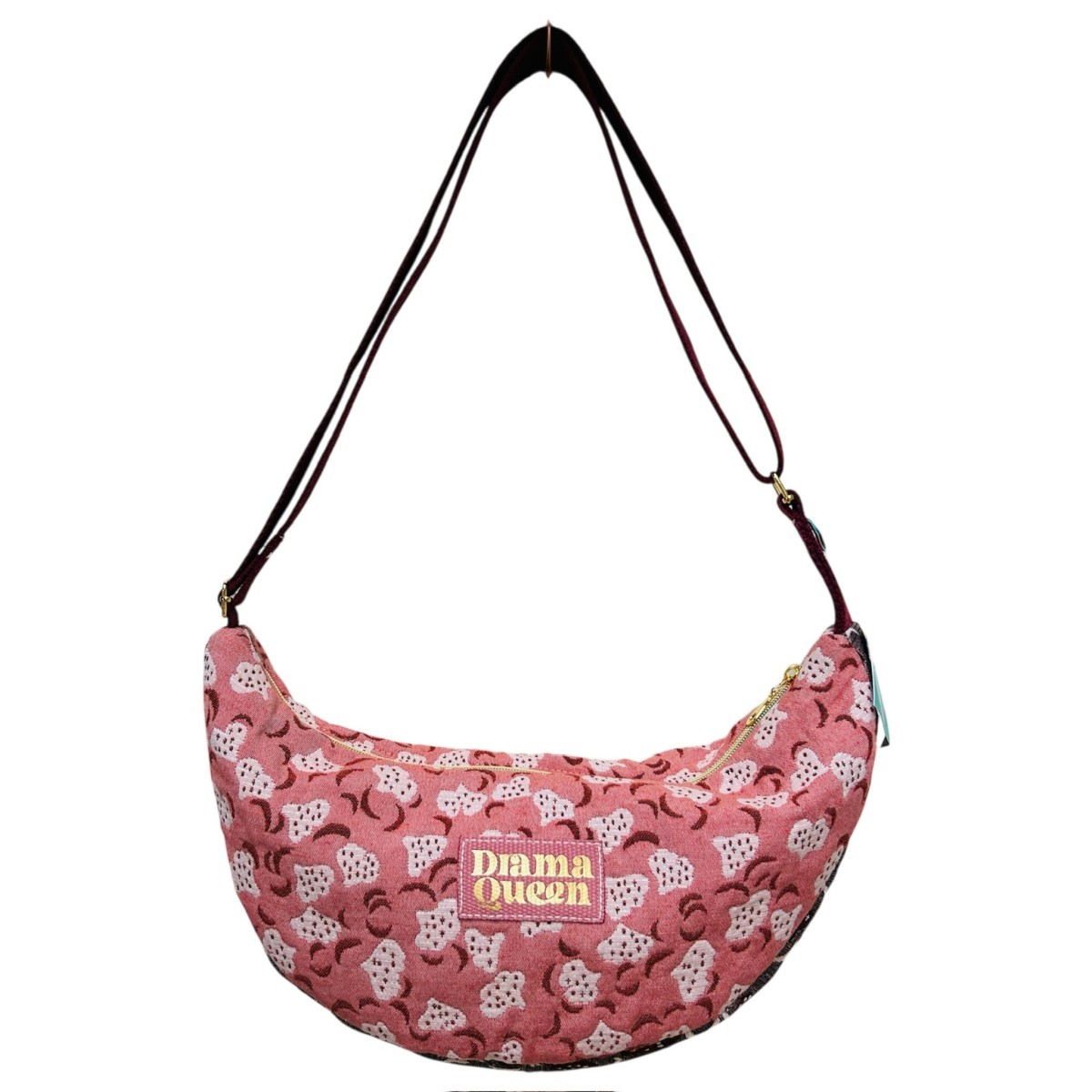 Sac demi-lune en jacquard Indien "Drama Queen"