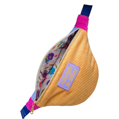 Sac banane en velours côtelé sorbet "Allergic To Idiots"