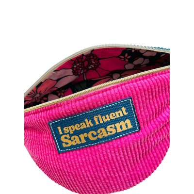 Sac banane en velours côtelé sorbet "I Speak Fluent Sarcasm"