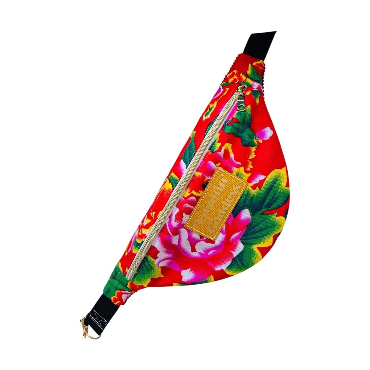 de Sac banane en coton chinois rouge "Freaking Goddess"