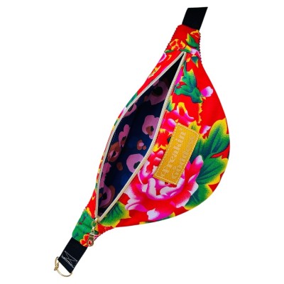 de Sac banane en coton chinois rouge "Freaking Goddess"