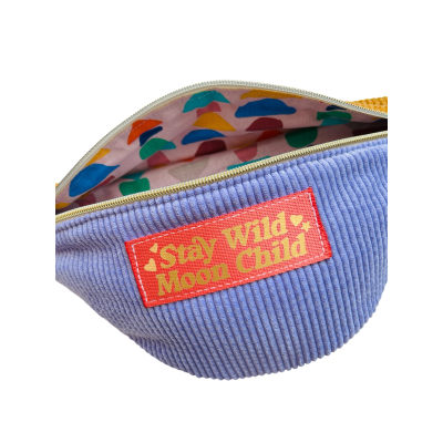 Sac banane en velours côtelé sorbet "Stay Wild Moon Child"