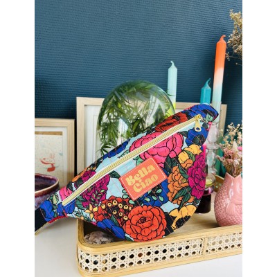 Sac banane en coton matelassé fleuri  "Bella Ciao"