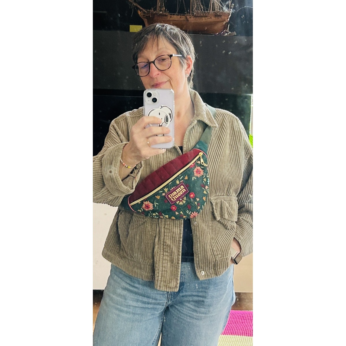 Sac banane en plumetis Upcyclé Zara "Drama Queen"