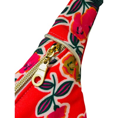 Sac banane en viscose fleuri "I Don't Care Social Club"