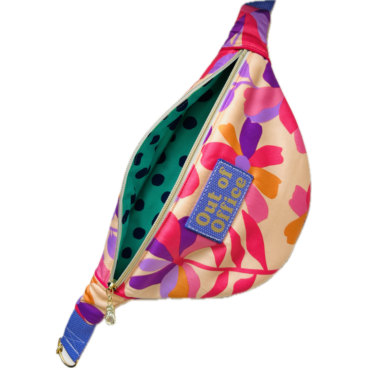 Sac banane en coton fleuri  "Out Of Office"