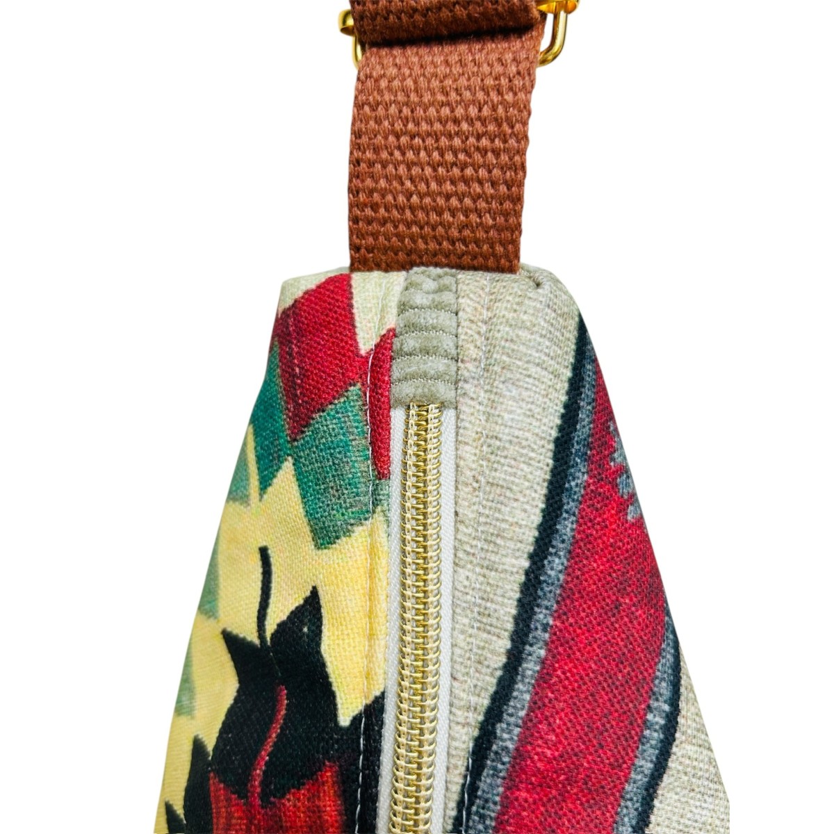 Sac demi-lune en canevas Tapis Aztèque "Mentally Somewhere Else"