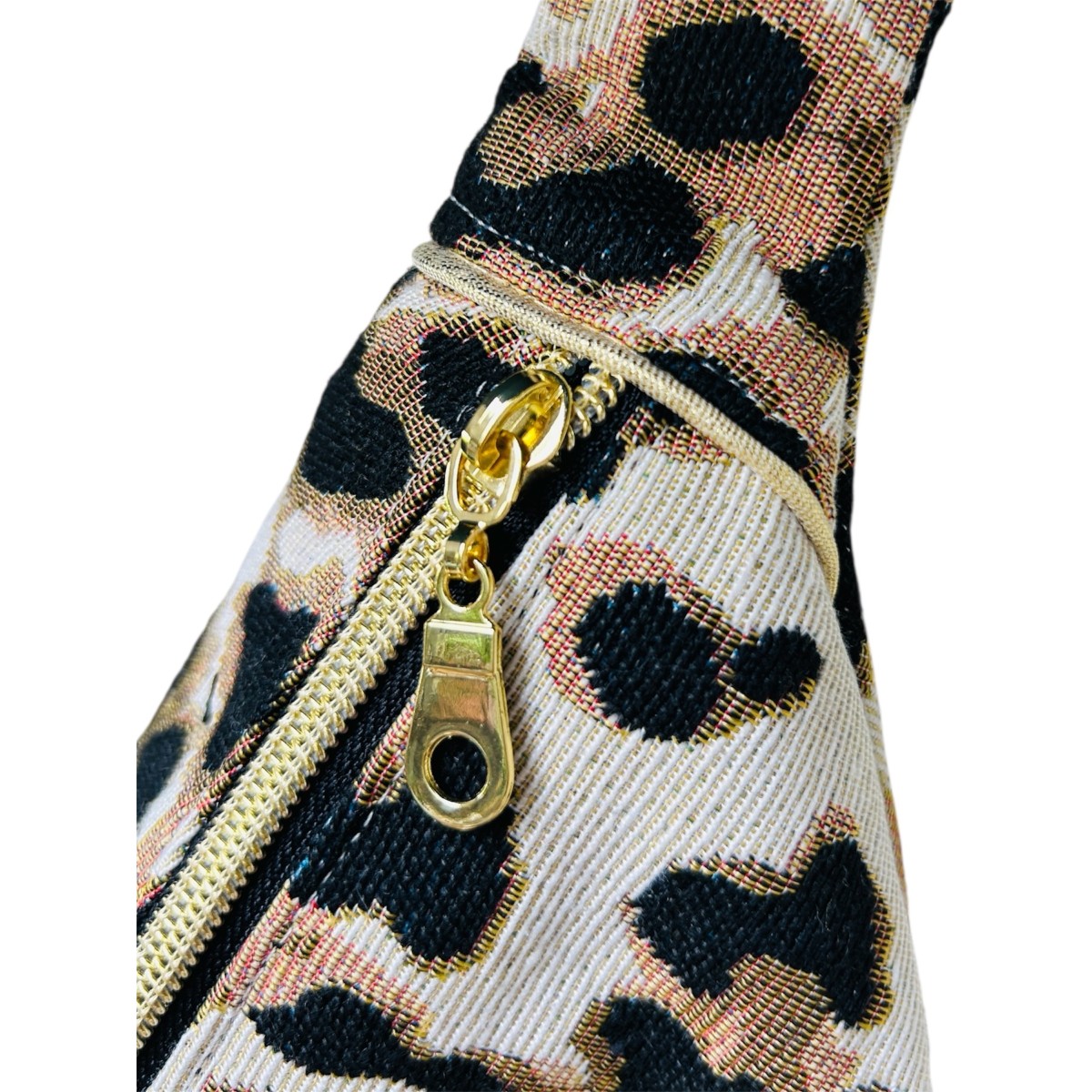 Sac banane en canevas graou léopard "Allergic to People"
