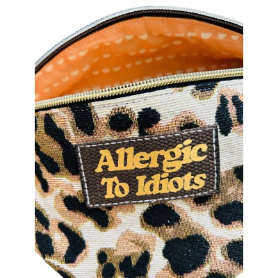Sac banane en canevas graou léopard "Allergic to People"