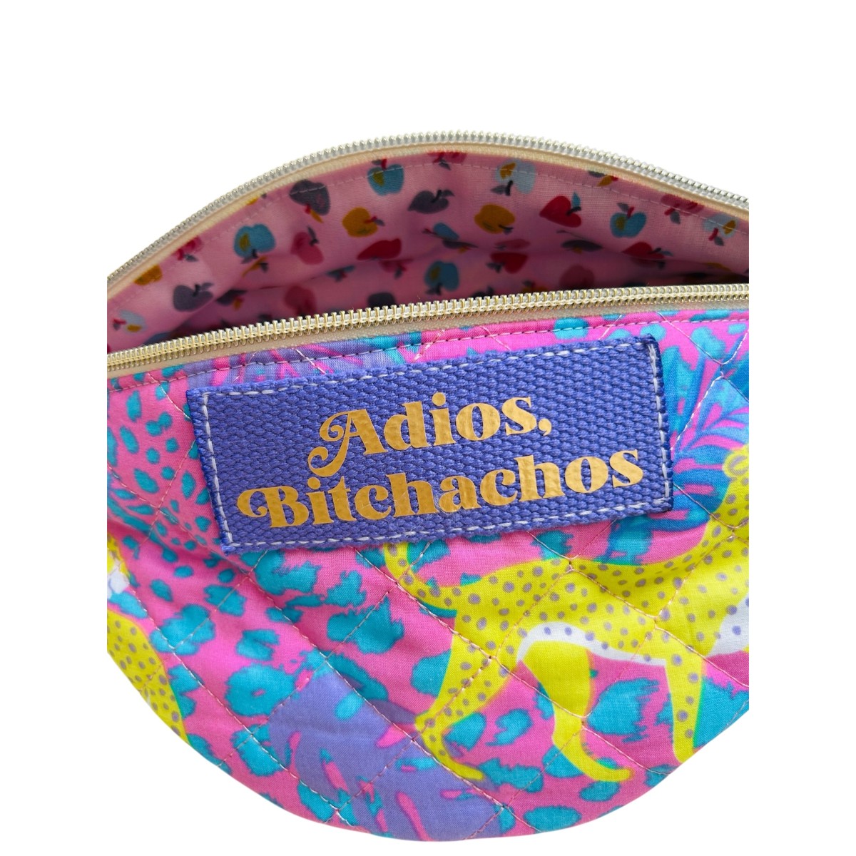 Sac banane matelassé léopards jaunes "Adios Bitchachos"