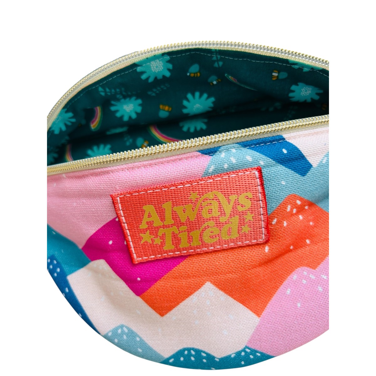 Sac banane en coton canevas graphique mountains  "Allways Tired"