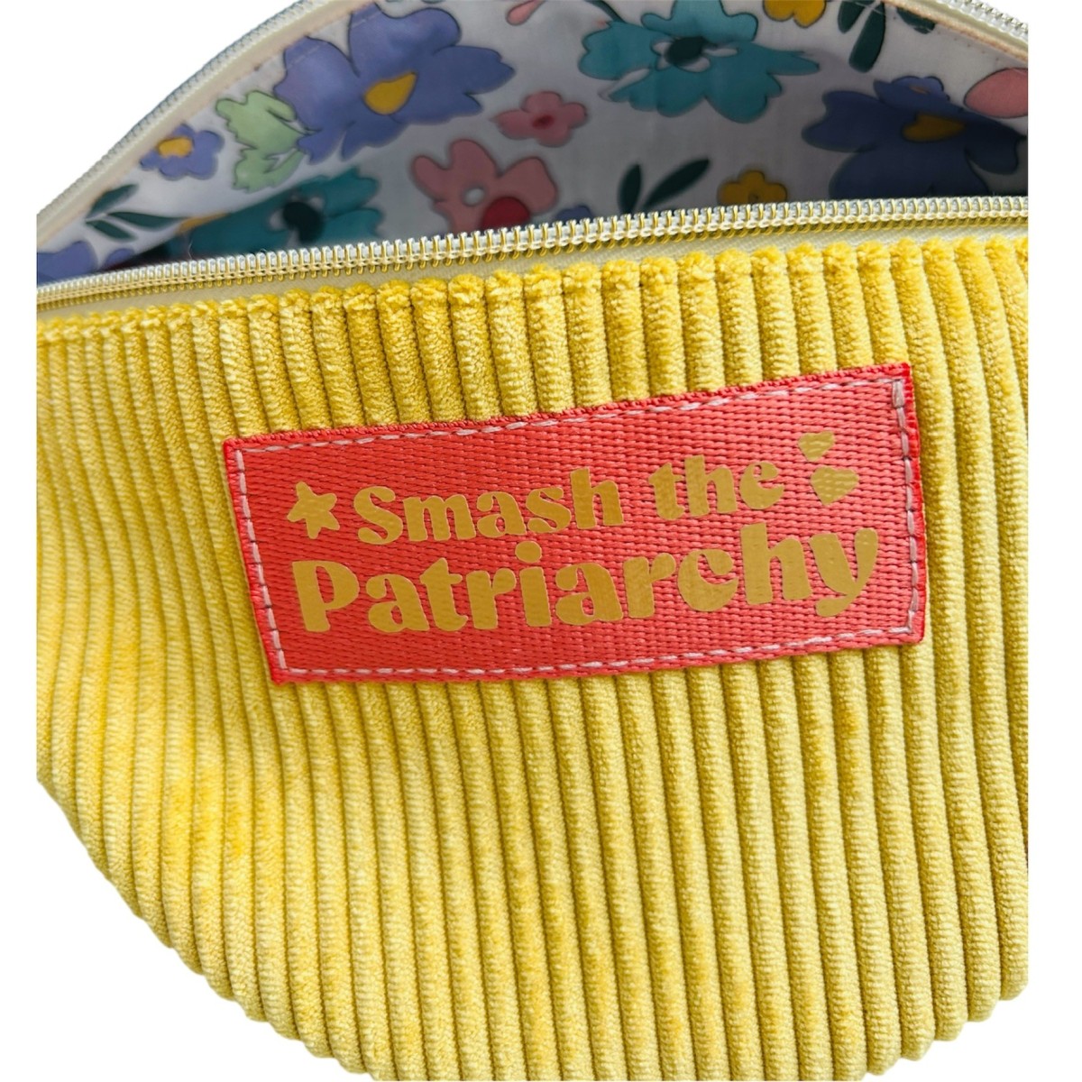 Sac banane en velours côtelé sorbet "Smatch The Patriarchy"
