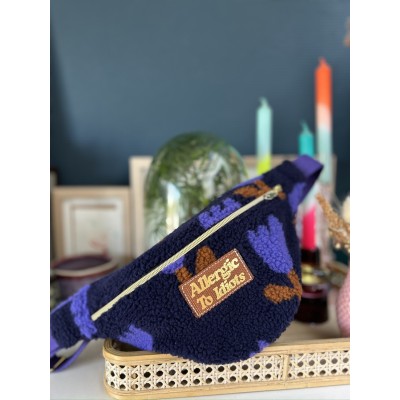 Sac banane en tissu teddy  "Allergic To Idiots"