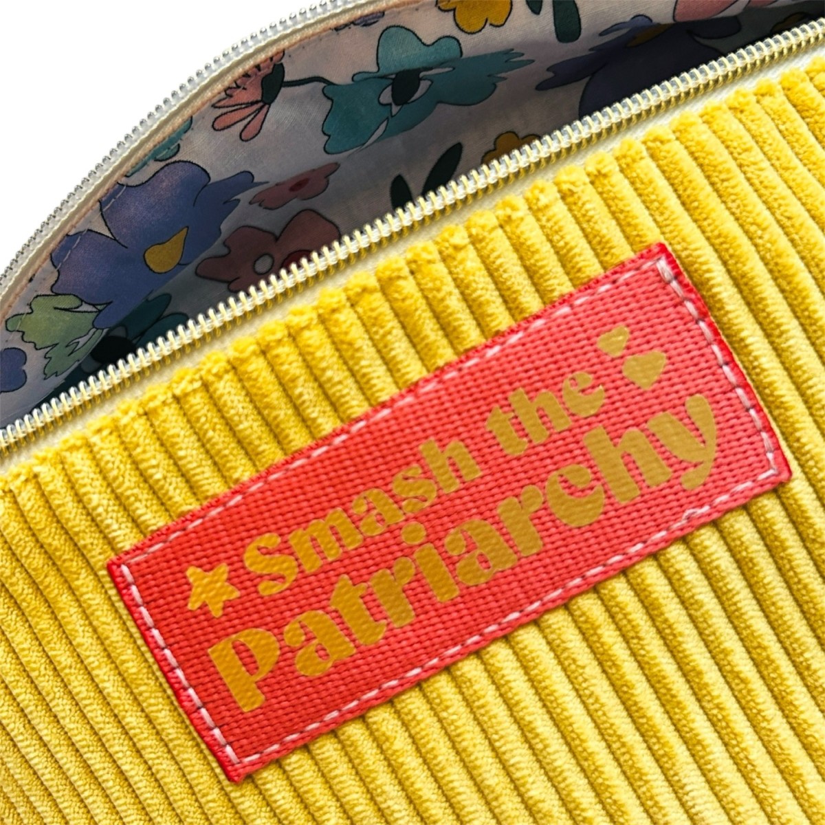 Sac banane en velours côtelé sorbet "Smash The Patriarchy"