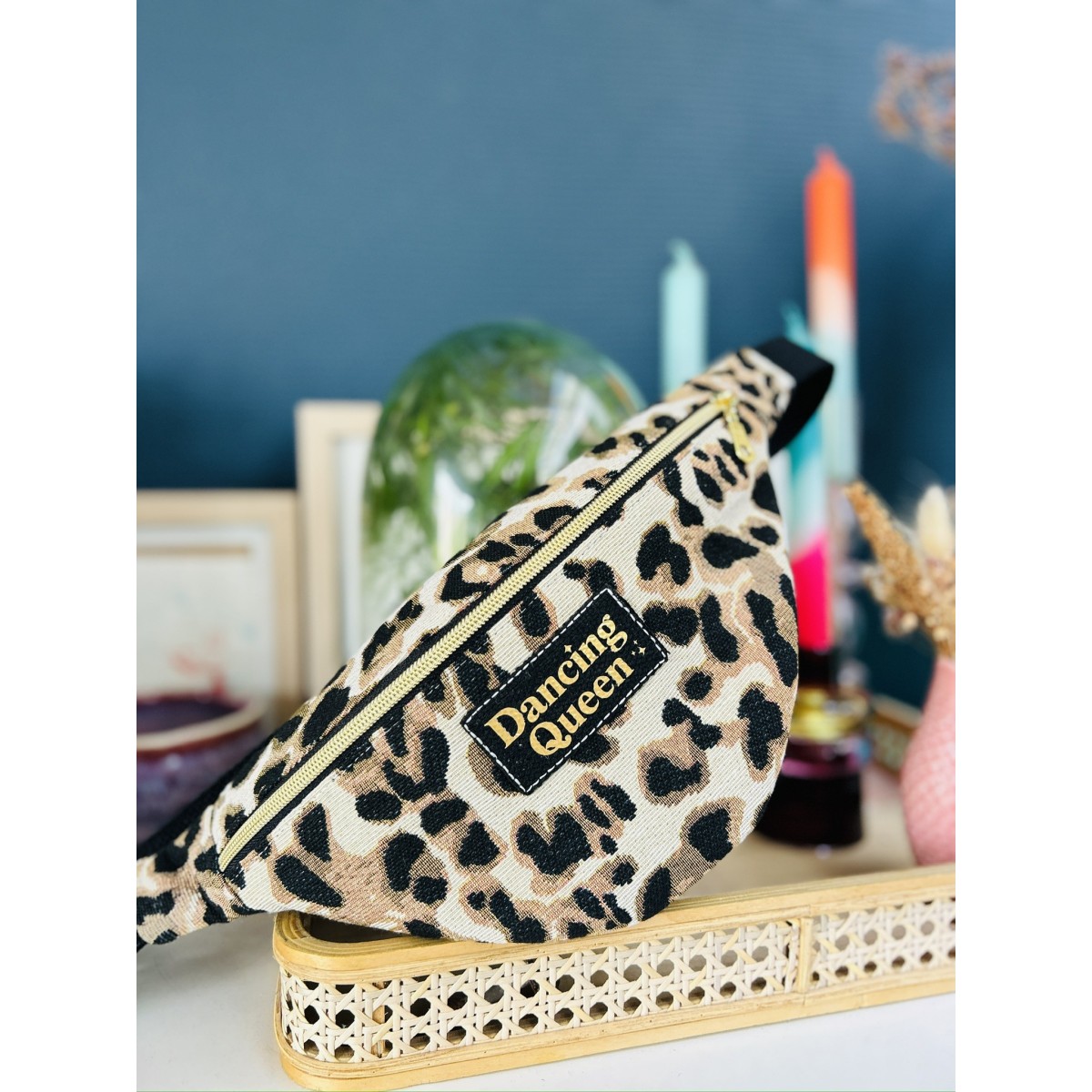 Sac banane en canevas graou léopard "Dancing Queen"