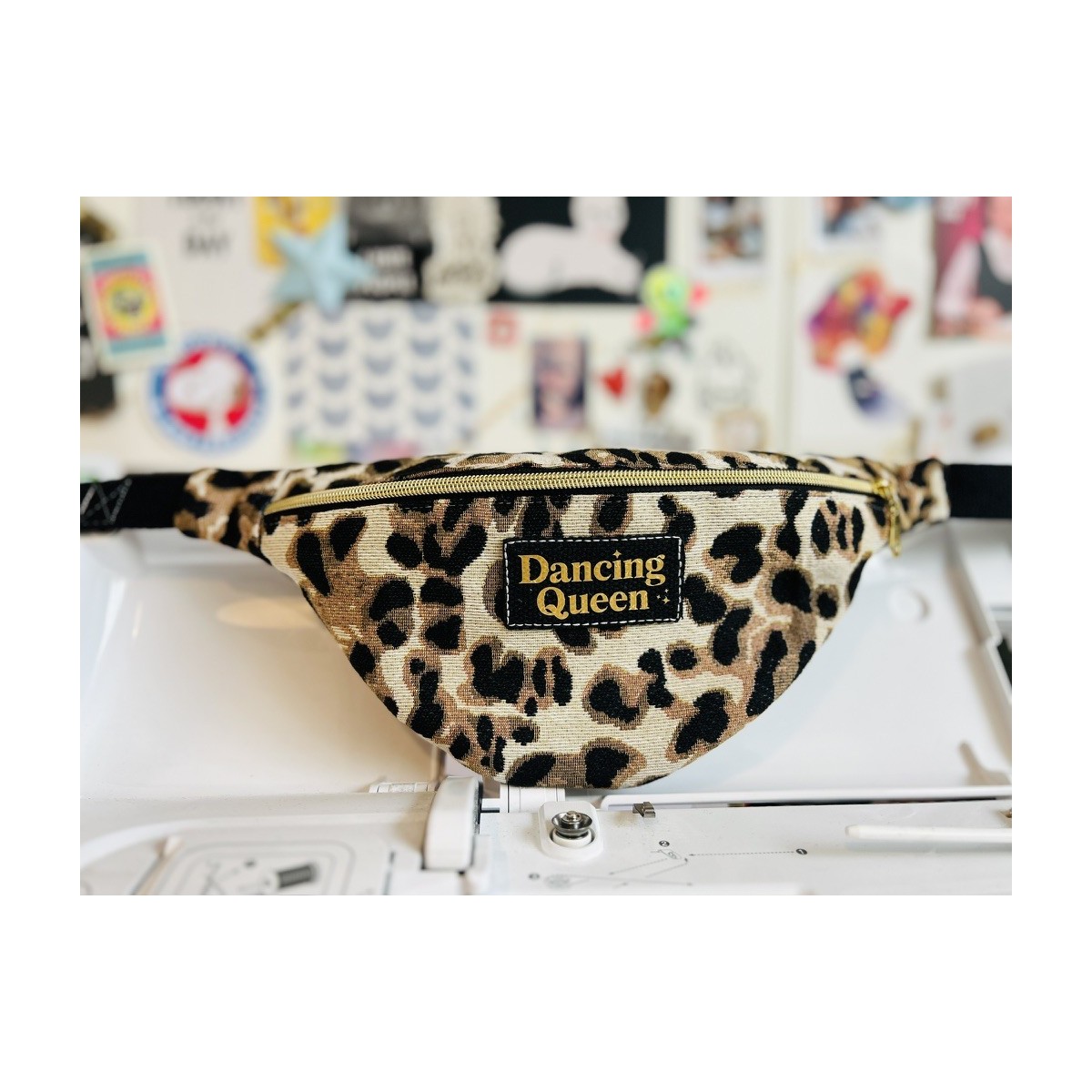 Sac banane en canevas graou léopard "Dancing Queen"