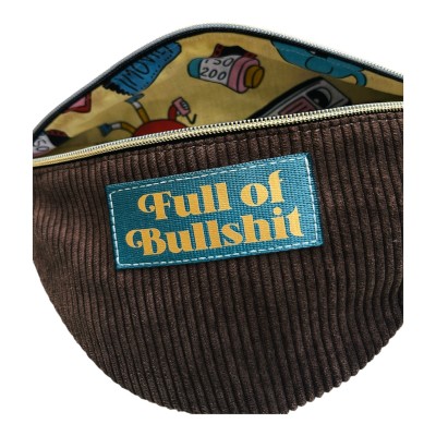 Sac banane en velours côtelé "Full Of Bullshit"
