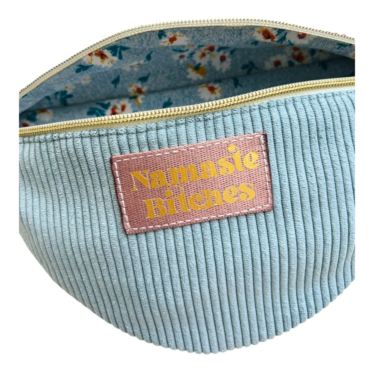 Sac banane en velours côtelé "Namaste Bitches"