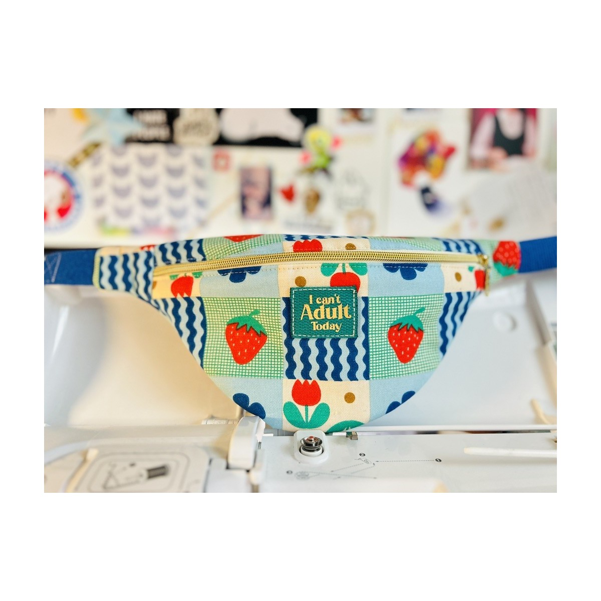 Sac banane en coton épais kawaï "I Can't Adult Today"