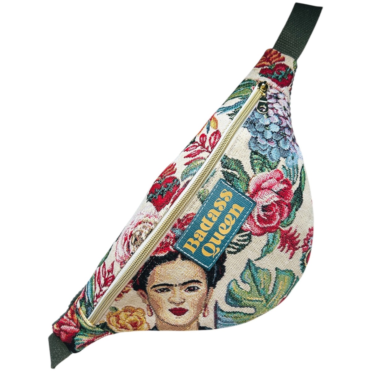 Sac banane tissu canevas Frida Kahlo "Badass Queen"