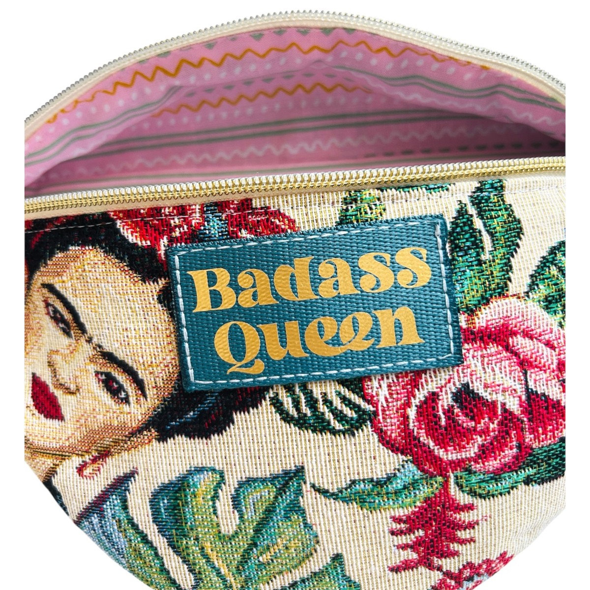 Sac banane tissu canevas Frida Kahlo "Badass Queen"