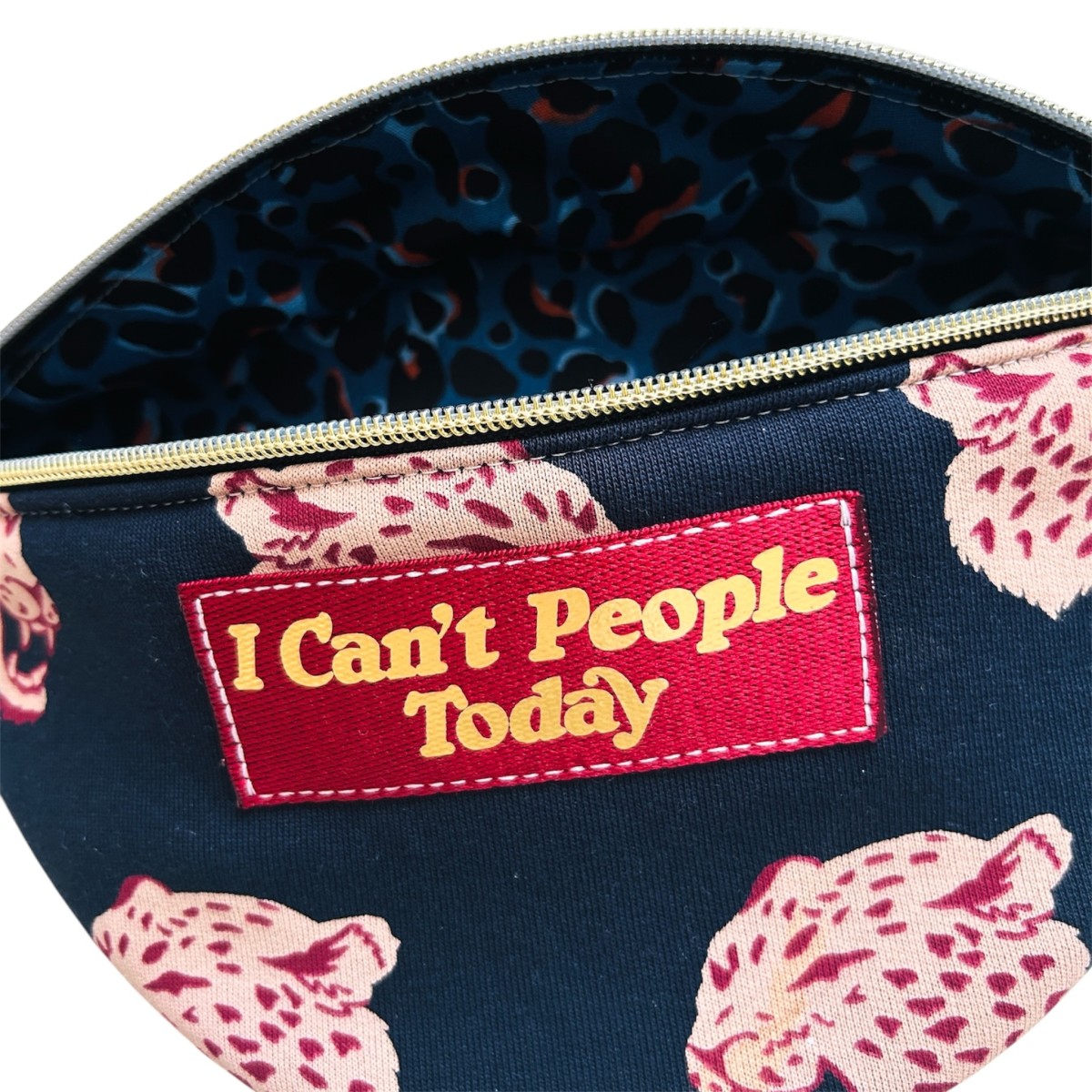 Sac banane en sweat Upcyclé guépards  "I Can't People Today"
